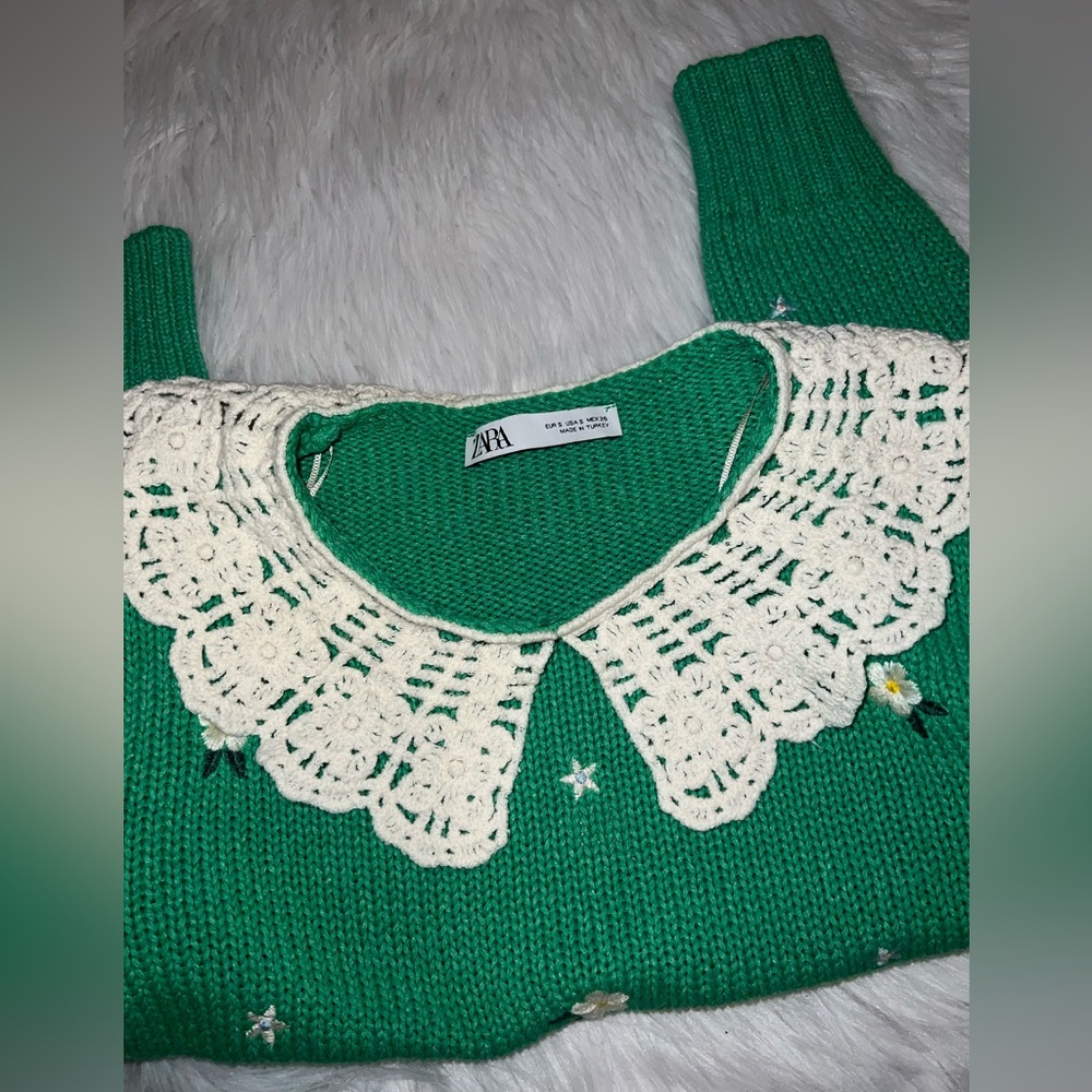 ZARA Embroidered Knit Sweater - Picture 7 of 10